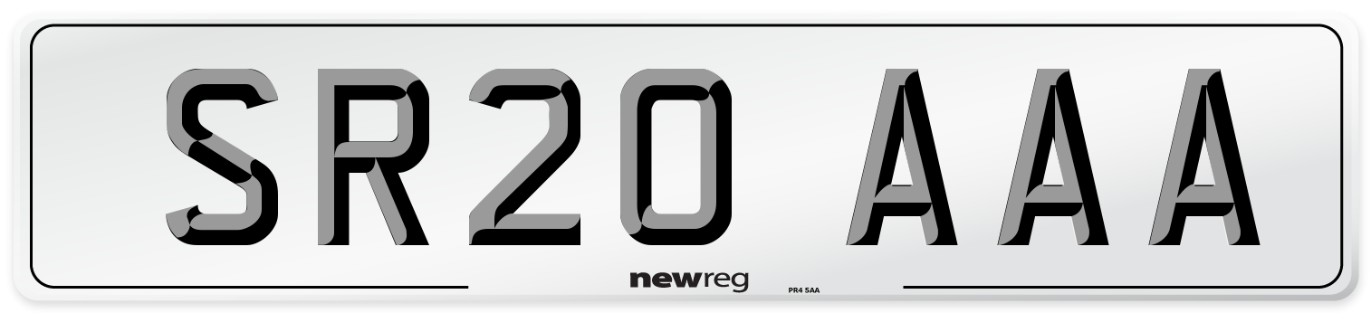 SR20 AAA Number Plate from New Reg